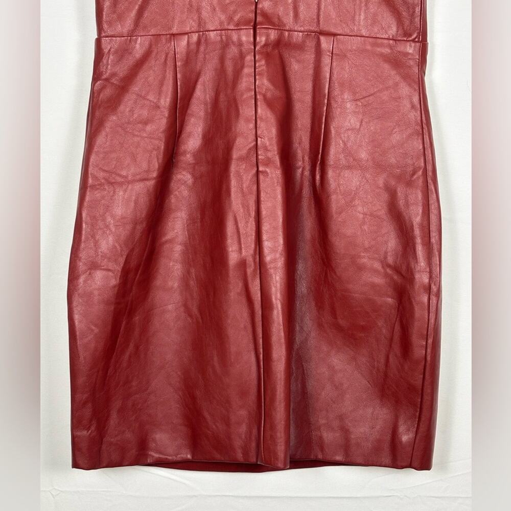 Lulus Perfect Pick Brick Red Vegan Leather Bodycon Mini Dress- M - Picture 10 of 12